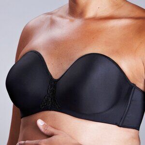 ABC 112 Seamless Strapless Mastectomy Push Up Bra Black 38B NWT